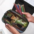 thumbnail image 6 of Sikiie Charming Garden Patio Print Flip Double-layer Pencil Case, All-purpose Stationery Bag for Study and Office, Zipper Design, Unisex, 6 of 7