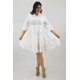 thumbnail image 1 of Vestido Roman Fashion algodón cinto Talla extra 8541 blanco 40, 1 of 7