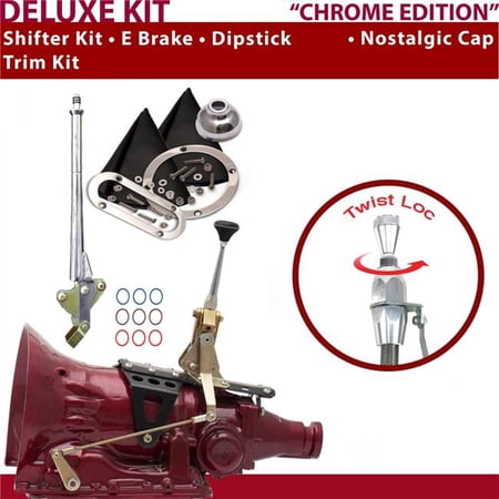 American Shifter C4 Shifter Kit Chrome 6 in. E Brake Trim Kit Dipstick for F72E7