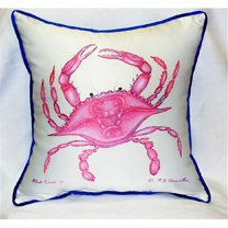 Betsy Drake HJ102 Pink Crab Art Only Pillow 18''x18''