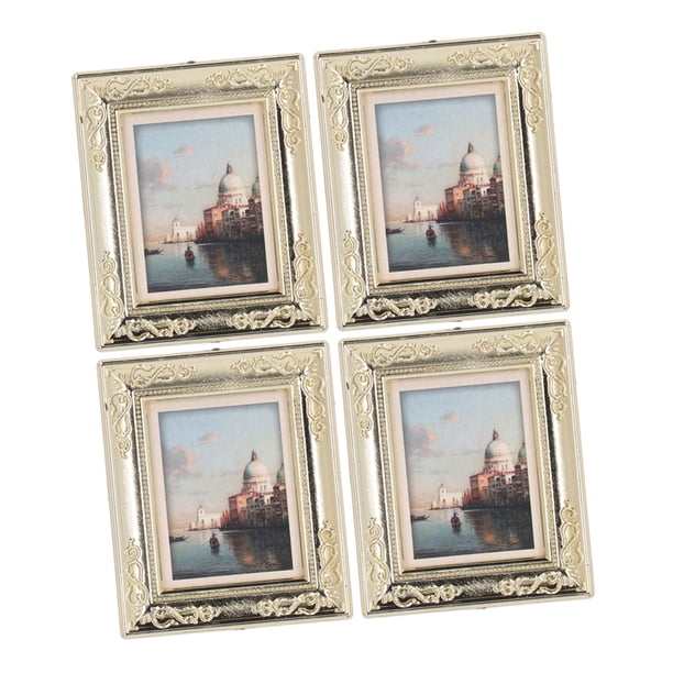 CADRE PORTE-PHOTO ROND BRONZE ancien FRONTON RUBAN & GUIRLANDES FLEURS
