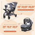 thumbnail image 5 of Baby Trend Sit N Stand Double Stroller 2.0 DLX with 5 Point Safety Harness and EZ-Lift Plus Lightweight Infant Car Seat with Cozy Cover, Magnolia, 5 of 5