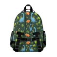 thumbnail image 3 of Dinosaur and Plant Green Pattern Cute School Backpack Bag for School with Padded Back and Adjustable Shoulder Straps 15.25"x11.5"x5.25", 3 of 5
