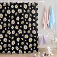 thumbnail image 2 of Shower Curtain White Daisy Shower Curtains for Bathroom Decor, Waterproof Polyester Shower Curtain Set with Hooks, Standard Size 72" x 72" Spring Flower Black, 2 of 9
