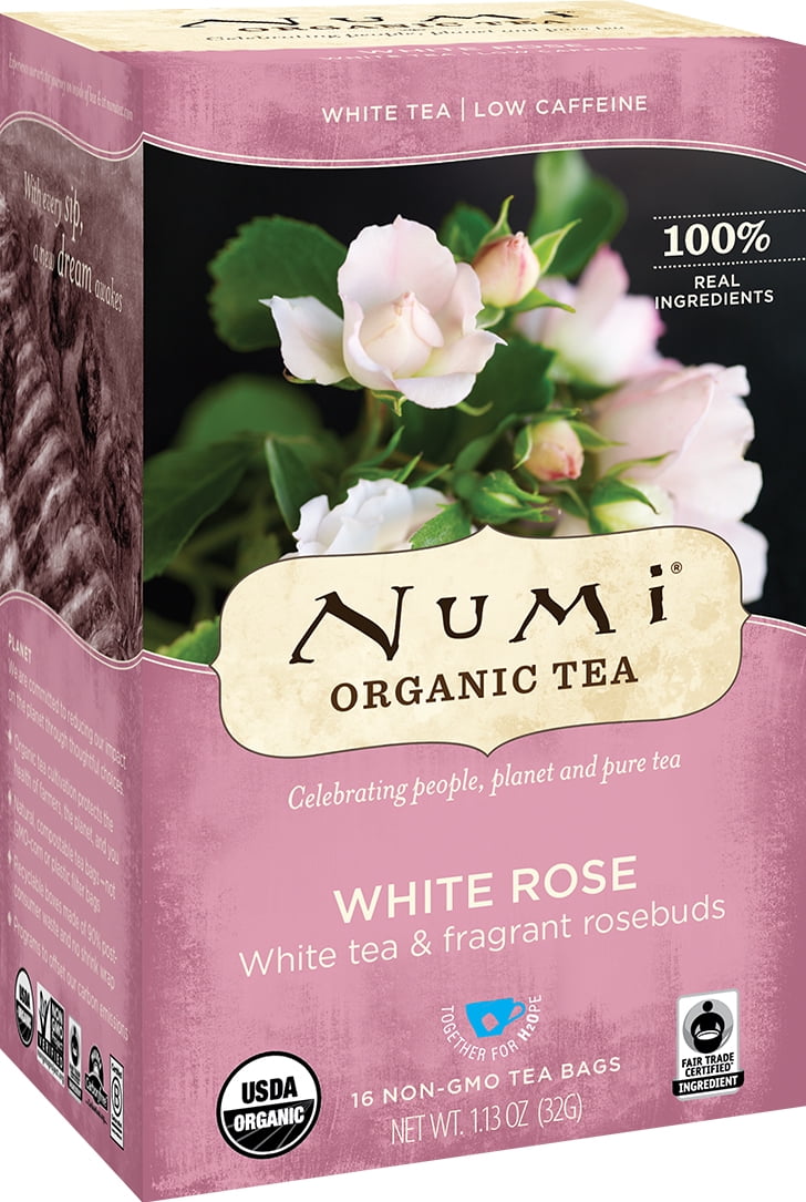 Numi Organic Tea, White Rose, Tea Bags, 16 Ct
