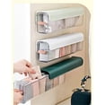 thumbnail image 2 of Wall Mounted Socks Storage Box Partition Pull-Out Removable Underwear Storage Box 3-In-1 Storage Bo, 2 of 5