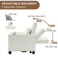 thumbnail image 3 of Aukfa Convertible Sleeper Sofa Chair, Futon Chair Bed with USB Ports and Cup Holders for Living Room - White, 3 of 8