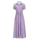 thumbnail image 5 of Vestido largo a rayas de verano 2024 para mujer, vestido informal con botones, manga corta, vestidos camiseros largos con cinturón,Purple,M, 5 of 6