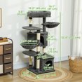 thumbnail image 3 of PawHut 52.5" Cat Tree Tower with Bed, Cat Condos, Hammocks, Dark Grey, 3 of 10