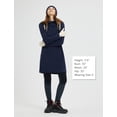 thumbnail image 7 of BALEAF Women's Fleece Sweatshirt Dress Thermal Long Winter Fall Tunic Dresses Outfits with Pocket Hooded Pullover Navy Blue L, 7 of 7