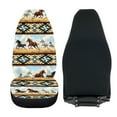 thumbnail image 4 of ZIATUBLE Aztec Ethnic Horse Car Seat Covers Sets Soft Front Seat Protective Cover 2 Piece Easy to Install Vehicle Bucket Seat Covers Fit for Car Truck SUV Automotive Interior Accessories, 4 of 7