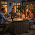 thumbnail image 6 of Gymojoy 7-Piece Patio Furniture Set with 41" Fire Pit Table, Outdoor PE wicker Conversation Sofa Set & Anti-Slip Cushions - Waterproof for Garden, Yard, Porch, 6 of 24