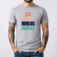 thumbnail image 1 of T-shirt Unisexe à Manches Courtes Tee Manger Dormir Roblox Répéter pour Hommes et Femmes, 1 of 4