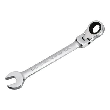 13/16" Flex-Head Ratcheting Combination Wrench SAE 72 Teeth 12 Point Ratchet Box Ended Spanner Tools, Cr-V
