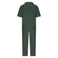 thumbnail image 6 of Baqcunre Women's Trousers Suit, Women's Fashion Set for Spring and Summer Cotton Linen Short Sleeved Round Neck Casual Solid Color Two Piece Set Green L, 6 of 7