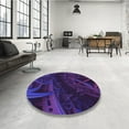 thumbnail image 4 of Ahgly Company Machine Washable Indoor Square Transitional Purple Amethyst Purple Area Rugs, 4' Square, 4 of 7