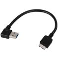 thumbnail image 1 of USB 3.0 A en ángulo de 90 grados a Micro B Cable de datos Disco duro externo Disco duro HDD Cable de datos SSD de alta velocidad tholdsy PJ7946-00, 1 of 2