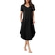 thumbnail image 1 of Camisón de noche para mujer INSPIRE CHIC, con cuello en V, manga corta, vestido largo de lounge para primavera y verano, con bolsillo, 2XL, negro, 1 of 6