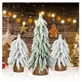 thumbnail image 5 of 3 Pcs Snow Christmas Trees,2 Size Snow Flocked Mini Pine Trees with Wooden Base,Artificial Desk Christmas Trees for Xmas Holiday Home Party Table Decorations, 5 of 7