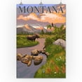 thumbnail image 2 of Montana, Moose and Mountain Stream at Sunset (24x36 Giclee Gallery Art Print, Vivid Textured Wall Decor), 2 of 3