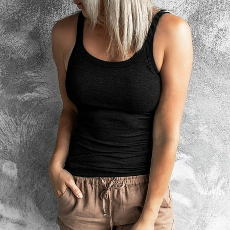 

ONHUON Ladies Women s Solid Color Knitted Thread Slim Camisole