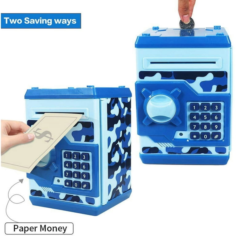 Rocket Piggy Bank ATM Piggy Bank Hucha electrónica para niños a partir de 2  años y adolescentes Azul Macarena Hucha Cohete