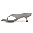 thumbnail image 3 of YDN Women Open Square Toe Flip Flops Low Kitten Heel Slip on Mules Casual Dress Summer Beach Thong Sandals Size 7 Gray, 3 of 4