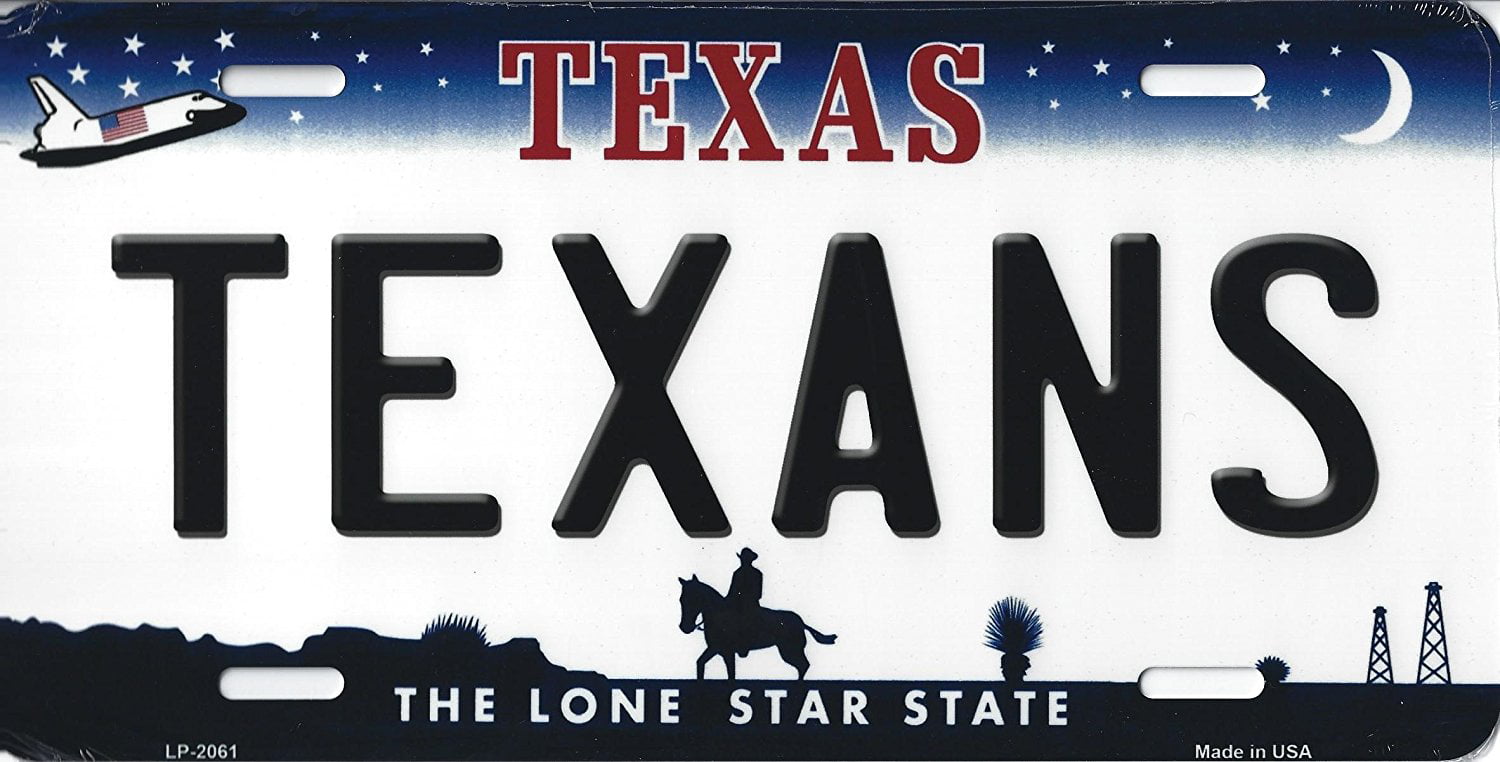 Texans Texas State Background Novelty Metal License Plate Tag (Texans ...