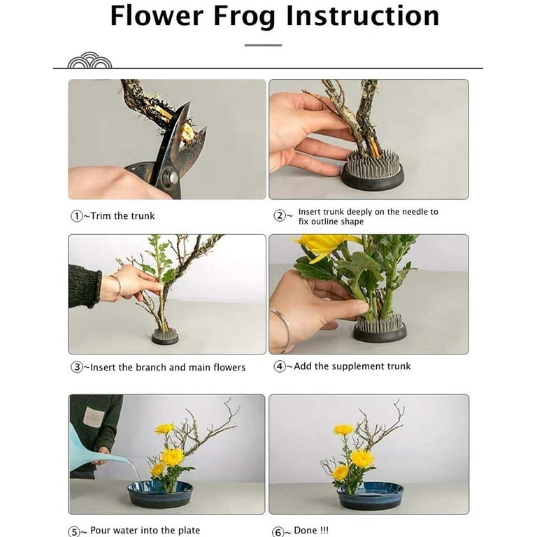 Buy BERERTO 3 Pieces Floral Frog Flower Frog Round Floral Pin Frogs for  Flower Arranging, 1Piece 2-in-1 Needle Straightener and Cleaner for Flower  Arrangement, Decoration, Gold Online at desertcartINDIA