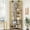 7th floor Gold + White Relief, variant on 7-Tier Corner Bookshelf, 86" H L-Shaped Bookcase with Wood Board, Industrial Storage Shelf for Living Room, Bedroom, Office