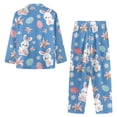 thumbnail image 3 of DISNIMO Rabbit Egg Daisy Print Womens Pajama Sets 2 Piece Long Sets Long Sleeve Sleepwear with Matching Pajama Pants Casual Loose Lounge Set with Pocket Button Down Loungewear Nightwear, XL, 3 of 7