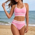 thumbnail image 5 of ClodeEU Women's Sexy Slim Fit Solid Color Bikini Set ,Bestseller Two-Piece Swimsuit Pink,Womens Plus M, 5 of 6