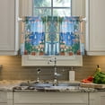 thumbnail image 2 of Yayeee Kitchen Curtains Tier Pair Light Filtering 27"x36" Rod Pocket Short Cafe Window Panel, Sea Window, 2 of 7