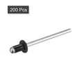 thumbnail image 3 of Unique Bargains Rivets Aveugles Tête Ronde Plate en Aluminium de 3,2 Mm x 5 Mm, Pack de 200 Noir, 3 of 5