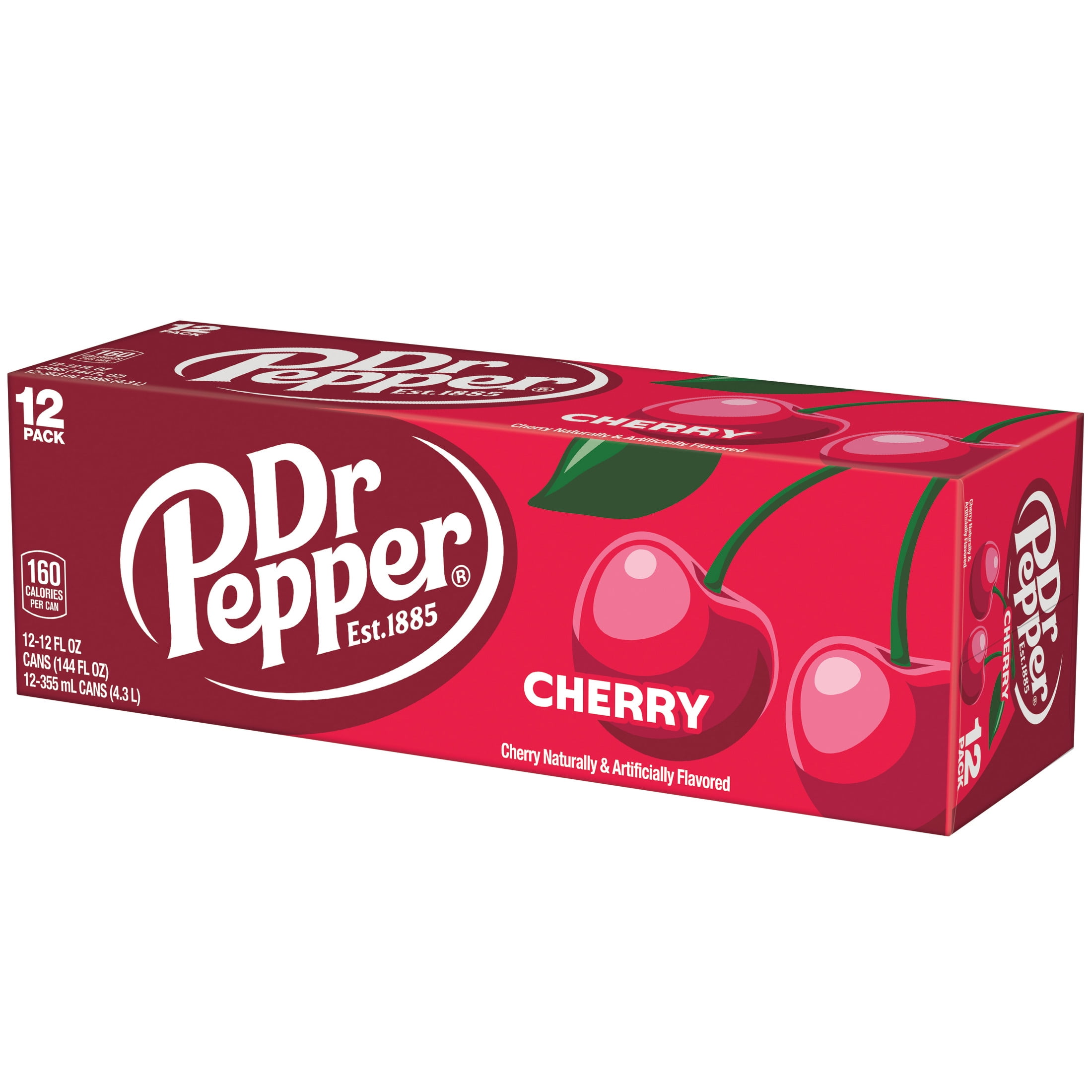 Dr Pepper Cherry Soda Pop, 12 fl oz, 12 Pack Cans