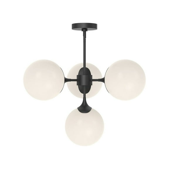 CH505426MBOP-Alora Lighting-Nouveau - 4 Light Chandelier-17.13 Inches Tall and 26 Inches Wide-Matte Black Finish