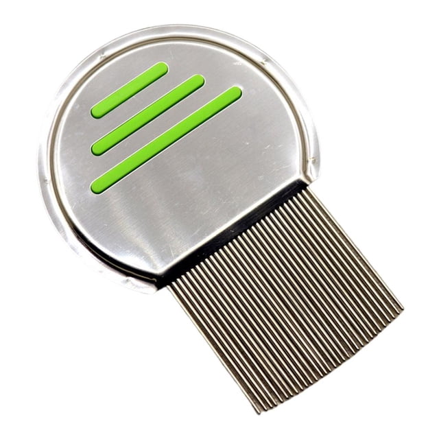 Peines antipulgas de acero inoxidable con puntas redondeadas Tratamiento para piojos verde