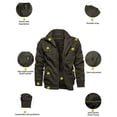 thumbnail image 7 of KEFITEVD Men's Winter Jacket Thicken Fleece Lined Military Jacket Cargo Windbreaker Zip Front Stand Collar Coat with Multi Pockets Casual Field Outwear Coat, 7 of 7