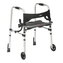Drive Medical Clever Lite LS Rollator Walker with Seat and Push Down Brakes