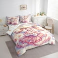thumbnail image 3 of Homewish Kawaii Anime Girls 7-Piece Bedding Comforter Set,Christmas Flower King Bedding Sets,Pink Gold Bed Sheets For Kids,Super Cozy Room Decor Reversible, 3 of 8