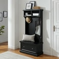 thumbnail image 2 of Crosley Furniture Shoreline Hall Tree Black, 2 of 11