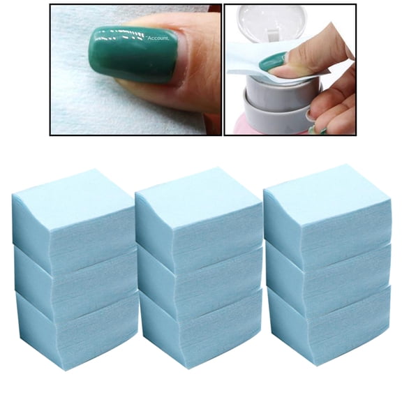 Almohadillas de Faciales de Maquillaje 600pcs, Almohadillas para Quitar de Uñas, Toallitas para Uñas Sin Pelusa - azul claro Yinane toallitas para uñas sin pelusa