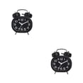 thumbnail image 2 of Inteprter Despertador barredora dormitorio espejo de cristal reloj doble campana con luces nocturnas relojes de escritorio aguja silenciosa Type2 NO2, 2 of 6