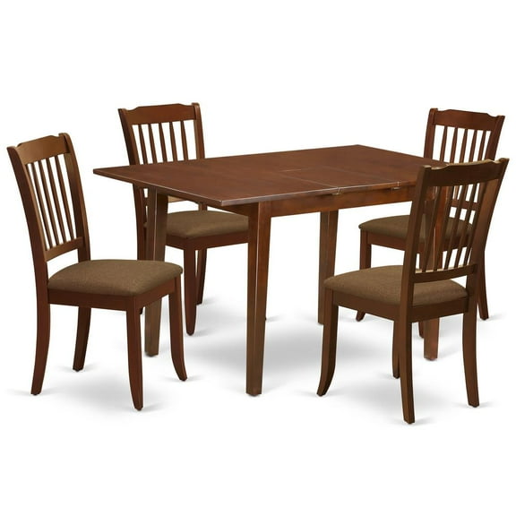 East West Furniture Dining Room Set Mahogany, PSDA5-MAH-C