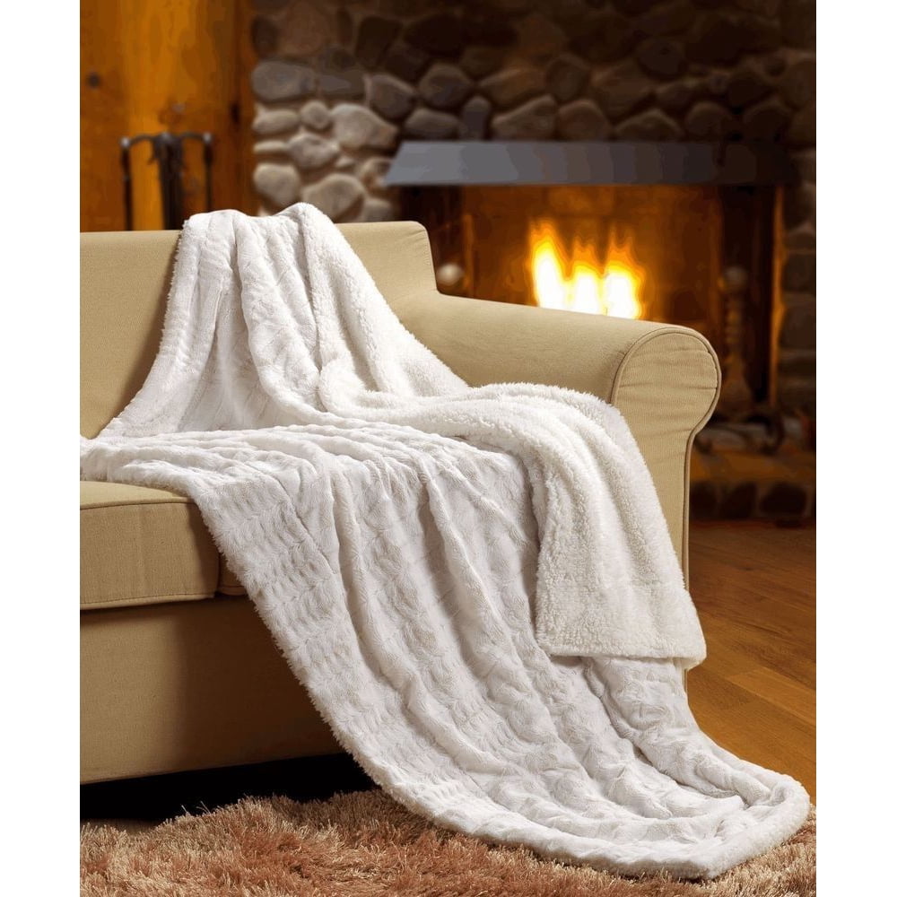 Sherpa Super Soft Reversible Solid Throw Blanket OVERSTOCK SALE