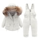 thumbnail image 1 of Gibobby Chamarra de invierno para bebé niñoBebé Niños Niñas invierno grueso cálido con capucha abajo abrigo abajo Paraks Playsuit pantalones mono traje d(Blanco, 18-24 Meses), 1 of 4