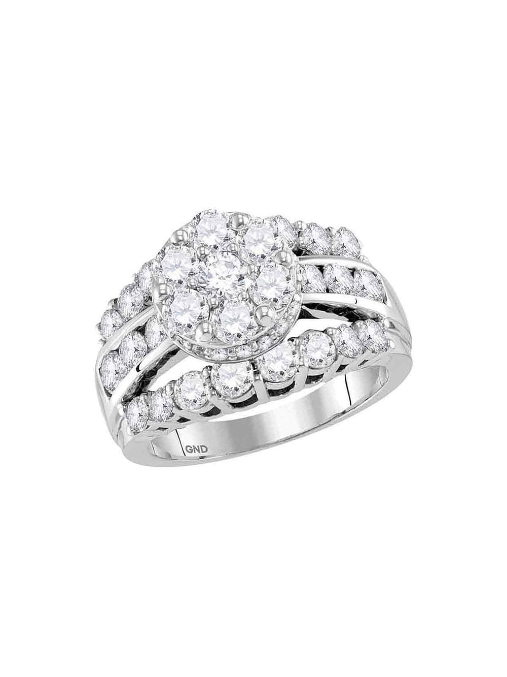 3.25Ct Marquise lab-created Diamond Cluster Bridal Ring 14K White Gold Finish