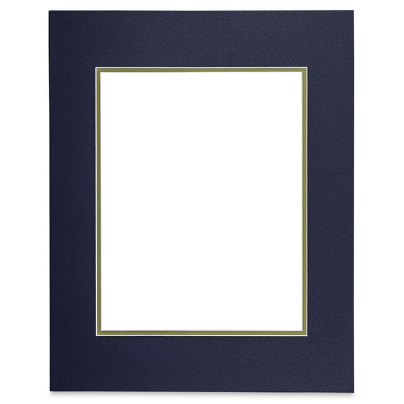 Blick Double Mat - Newport Blue / Green Pear, 16" x 20" (13-1/2" x 17-1/2" Opening)