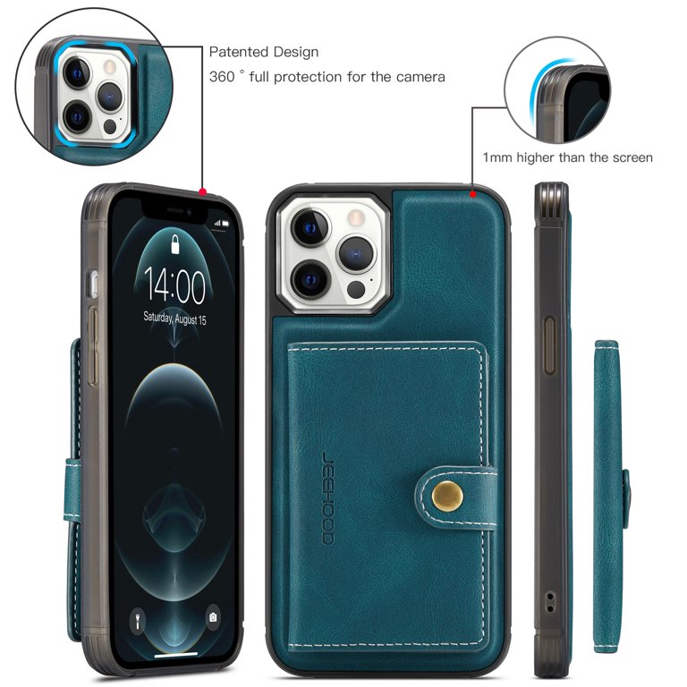 Blue Pouch Magnetic Detachable iPhone 12 Pro Max Leather Case