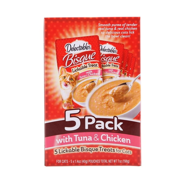 Delectables Bisque Lickable Cat Treats Tuna & Chicken, 5 Count (1.4 oz